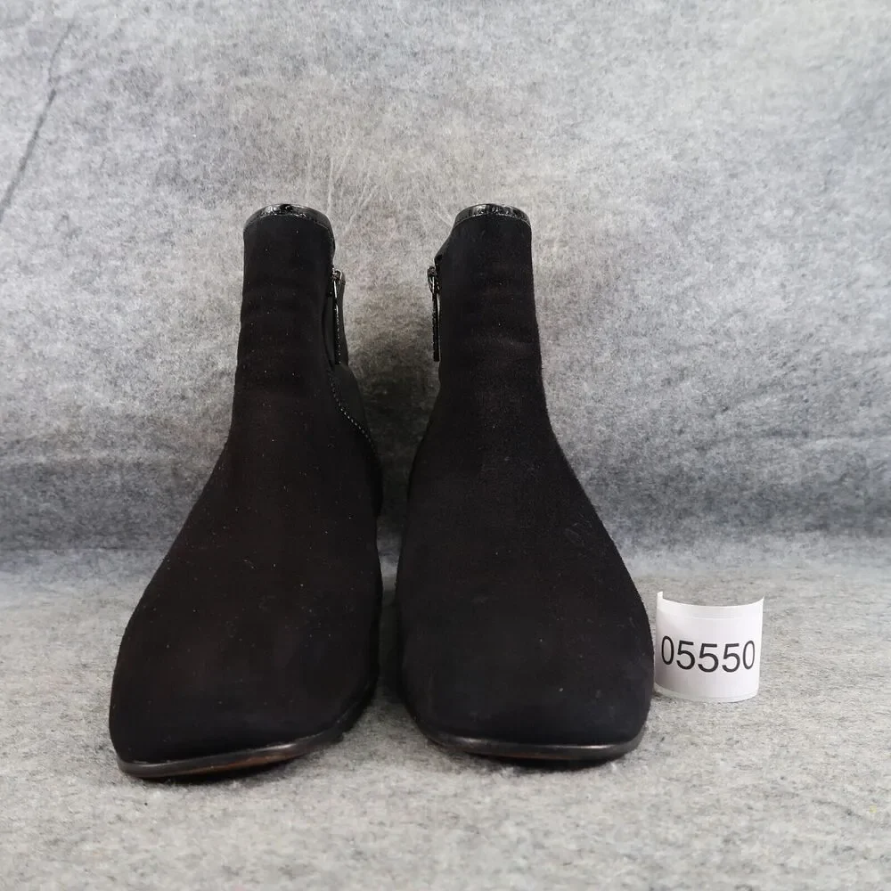 Donald Pliner Shoe Women 8 Bootie Fashion Classic Leather Suede Block Heel Black